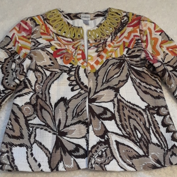 Chicos Multicolored Embroidered Jacket - Picture 9 of 14